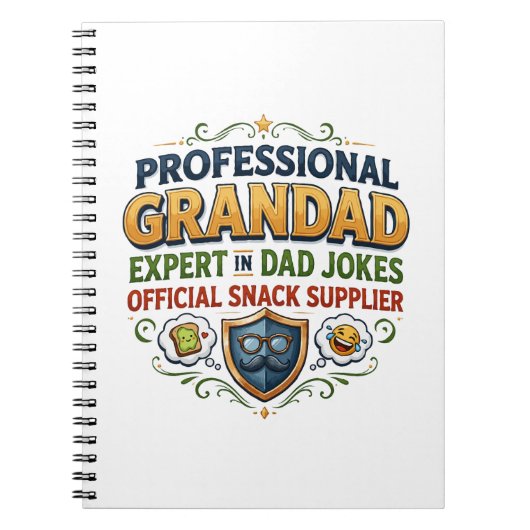 Carnet Blagues et snacks de grand-père professionnel (Devant)
