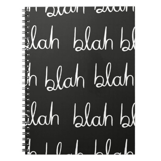 Carnet Blah bla motif sans couture. (Devant)