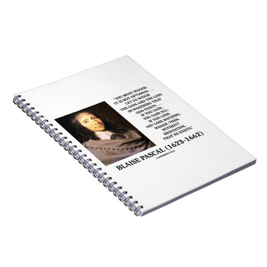 Carnet Blaise Pascal Gain Loss Wagering God Existe Citati (Côté Droit)