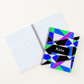 Carnet Blanc bleu Violet triangle abstrait (Intérieur)