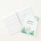 Carnet Blanc Calla Lily Mariage d'aquarelle (Intérieur)