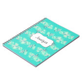 Carnet Blanc de turquoise d'étoiles de mer de plage (Côté gauche)