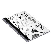 Carnet blanc Doodle personnalisable (Côté Droit)