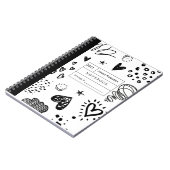 Carnet blanc Doodle personnalisable (Côté gauche)