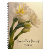 Carnet Blanc Double Daffodils Printemps Mariage (Devant)