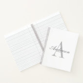 Carnet Blanc élégant & Monogramme Gris (Intérieur)