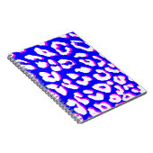 Carnet Blanc Empreinte de léopard bleu rose (Côté Droit)
