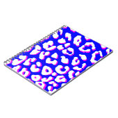 Carnet Blanc Empreinte de léopard bleu rose (Côté gauche)