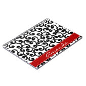 Carnet Blanc et copie décorée d'un monogramme d'éléments (Côté gauche)