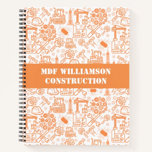 Carnet blanc et marron Architectural Blueprint Engineer (Devant)