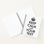 Carnet Blanc et noir Conserver le calme et votre texte (Intérieur)