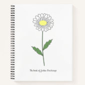 Carnet blanc Fleur de marguerite botanique (Devant)