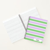 Carnet blanc, Lilac et Green Stripes (Intérieur)