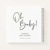 Carnet Blanc moderne Boho Genre Neutre Baby shower Invité (Dos)