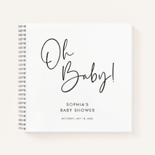 Carnet Blanc moderne Boho Genre Neutre Baby shower Invité