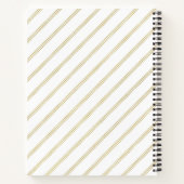 Carnet Blanc Moderne Élégant avec Lignes Dorées Pointillé (Dos)