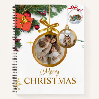 Carnet Blanc moderne Joyeux Noël 8,5 po x 11 po