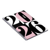 Carnet Blanc Noir et Rose Rose Clair Bloc de Couleurs Aud (Côté Droit)