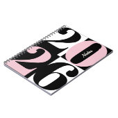 Carnet Blanc Noir et Rose Rose Clair Bloc de Couleurs Aud (Côté gauche)