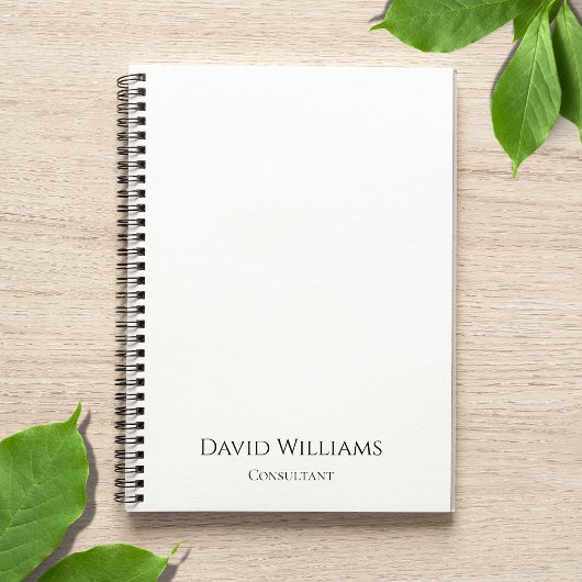 Carnet Blanc noir minimaliste simple