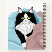 Carnet Blanc Noir Tuxedo Couvercles de chat Bleu Pink (Dos)