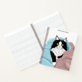 Carnet Blanc Noir Tuxedo Couvercles de chat Bleu Pink (Intérieur)