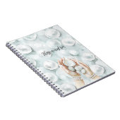 Carnet Blanc Ocean Mousse de Mer Bleu Coquilles Perles (Côté Droit)