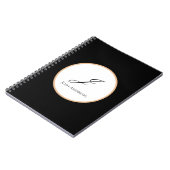 Carnet Blanc, Or & Noir Nom Initial Personnalisé (Côté gauche)