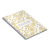 Carnet Blanc & Pail Gold Texture Cercles d'impression Mot (Côté Droit)