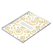 Carnet Blanc & Pail Gold Texture Cercles d'impression Mot (Côté gauche)
