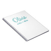 Carnet Blanc personnalisé | Faux Turquoise Foil Notes et  (Côté Droit)