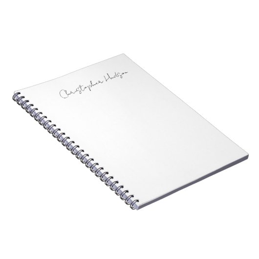 Carnet Blanc Professionnel Simple Calligraphie Créative C (Côté Droit)