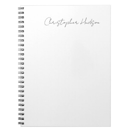 Carnet Blanc Professionnel Simple Calligraphie Créative C (Devant)