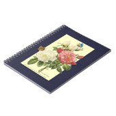 Carnet Blanc rose Vintage Roses botaniques (Côté gauche)