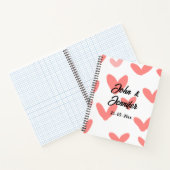 Carnet blanc simple style de texte mariage rouge coeur (Intérieur)