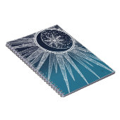 Carnet Blanc Sun Moon Mandala Blue Gradient Design (Côté Droit)