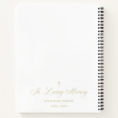 Carnet Blanc traditionnel & élégant Golden Photo Funérail (Dos)