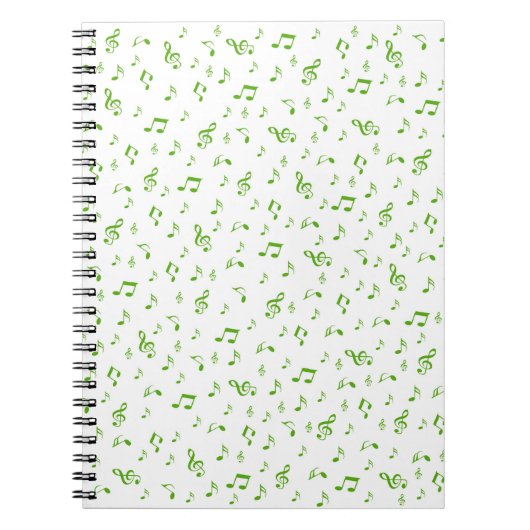 Carnet blanc, vert, Musical+ Note, luxe, or, royal, (Devant)