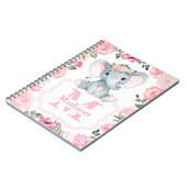 Carnet Blanche bébé rose russe avec Rose (Côté gauche)