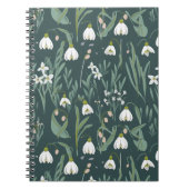 Carnet Blancs De Neige Fleurs Sur Vert (Devant)