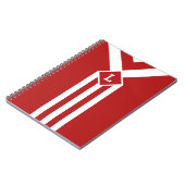 Carnet Blancs et Chevrons sur Rouge avec Monogramme (Côté gauche)