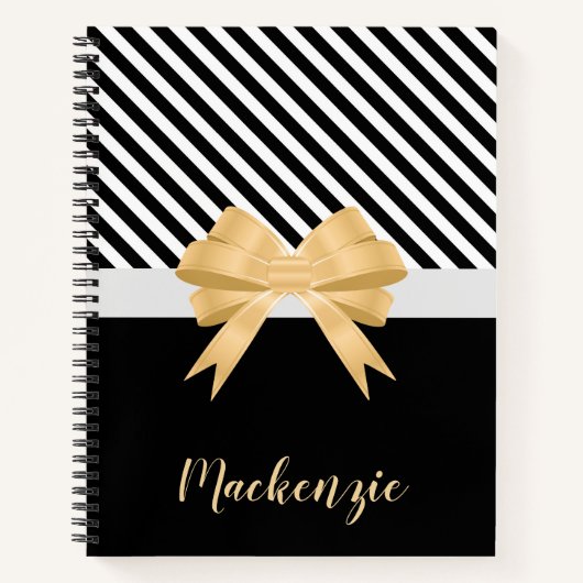 Carnet Blancs noirs Goldem Bow (Devant)