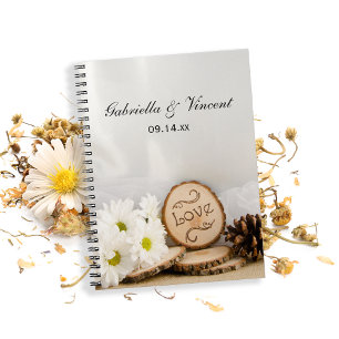 Carnet Blancs rustiques Mariage de bois