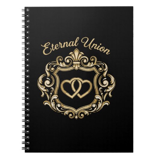 Carnet Blason de mariage Union Éternelle Or Élégant | Orn (Devant)