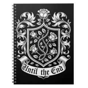 Carnet Blason Héraldique Vintage avec Roses – Jusqu'à la