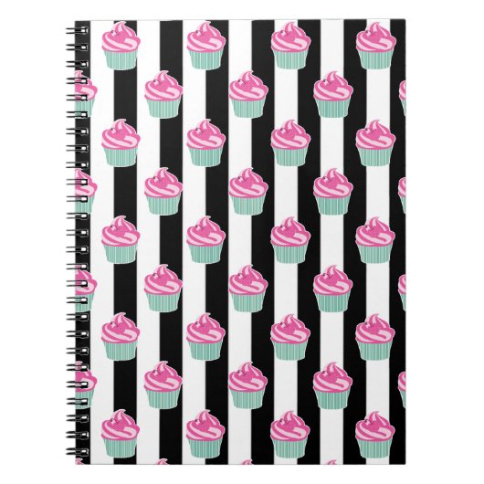 Carnet Bleck et Withe cool tendance, Cup Cakes (Devant)