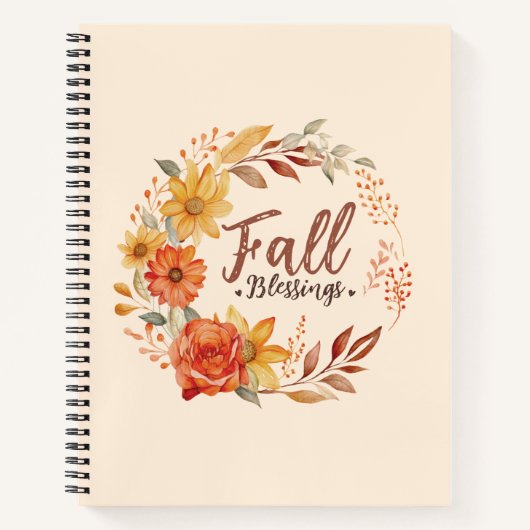 Carnet Blessures d'automne - Feuilles d'automne et couron (Devant)