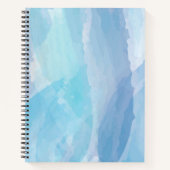 Carnet Bleu, abstrait, cool couleur de l'eau brosse art (Devant)