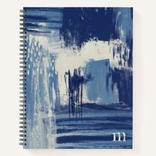 Carnet Bleu Abstrait et ivoire