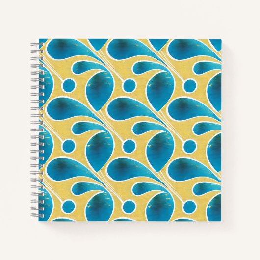 Carnet Bleu Abstrait et or (Devant)